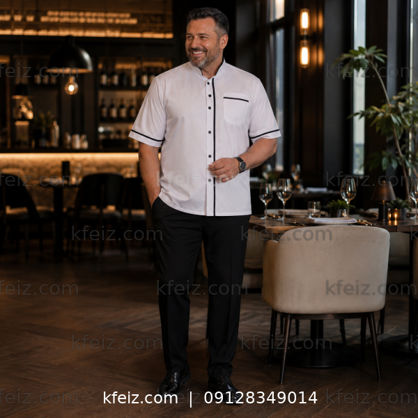 روپوش آشپزی سایز بزرگ مدل آرتان Alt Text: روپوش آشپزی سایز بزرگ مدل آرتان مناسب سرآشپز و کارکنان رستوران